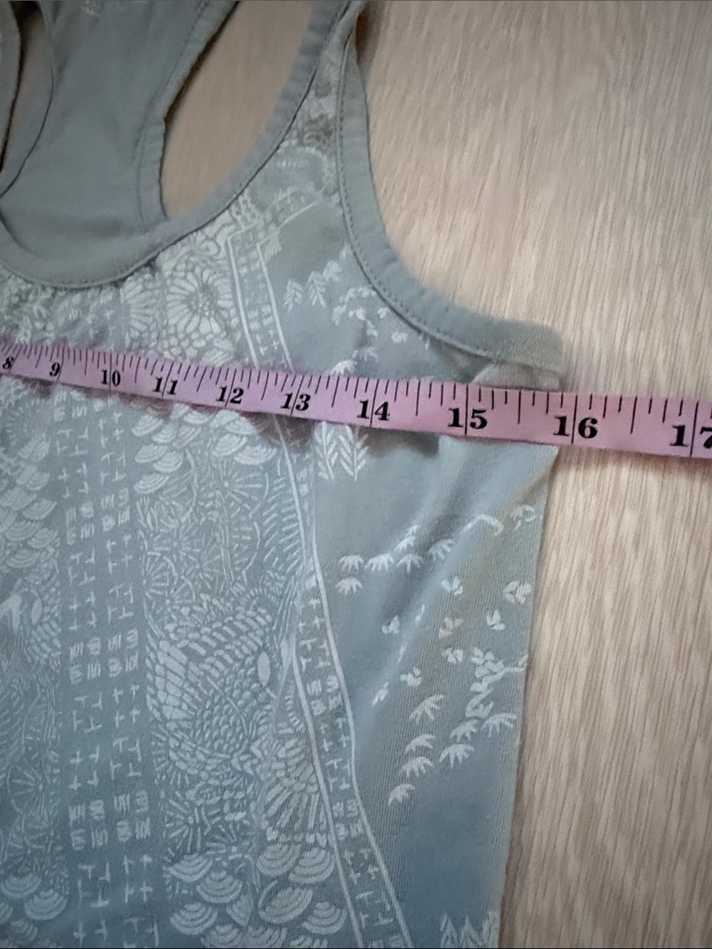 William Rast Sage Green Patterned Racerback Tank - Picture 3 of 6